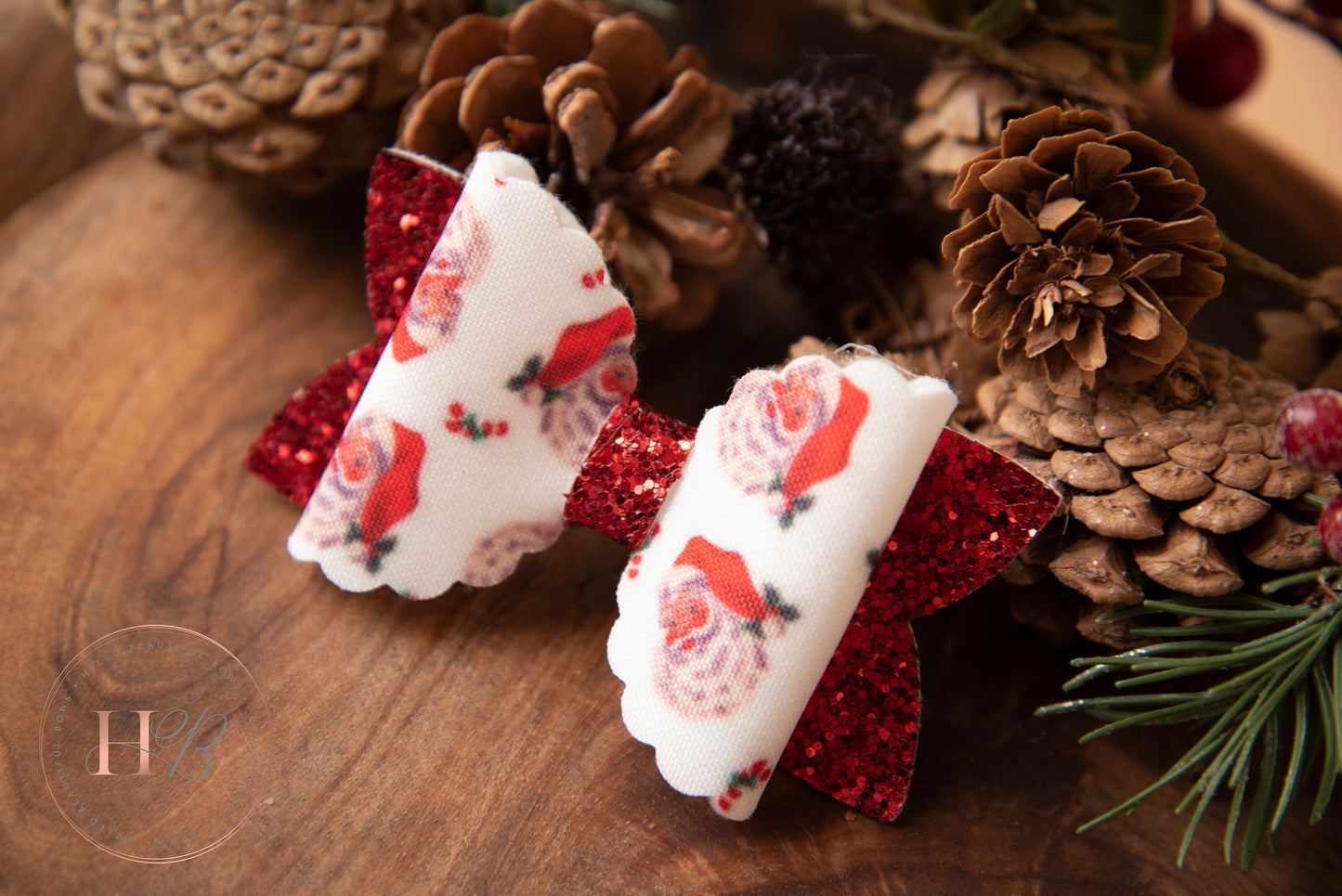 Christmas hair bows, girls hair bows, hair clips, baby headbands, Santa hair bow, red glitter hair bow, hair clip, hair bow,