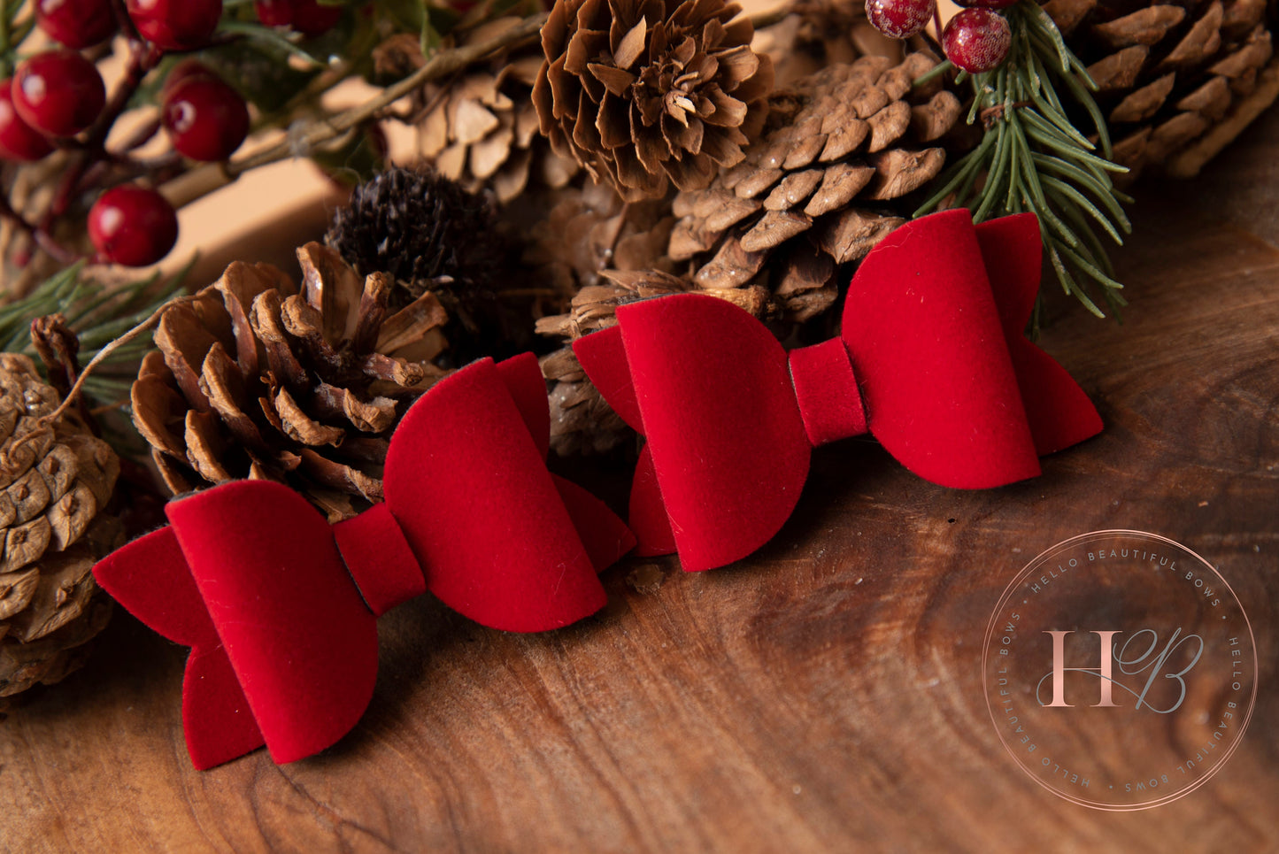 Christmas hair bows, girls hair bows, hair clips, baby headbands, Red velvet christmas hair bows, hair clip, hair bows, pig tail bows