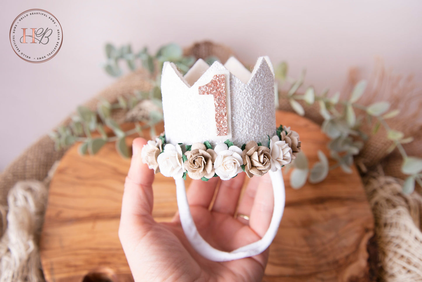 White birthday crown, 1st birthday crown, 2nd, 3rd, birthday crown, Cake smash crown, party hat, first birthday girl,