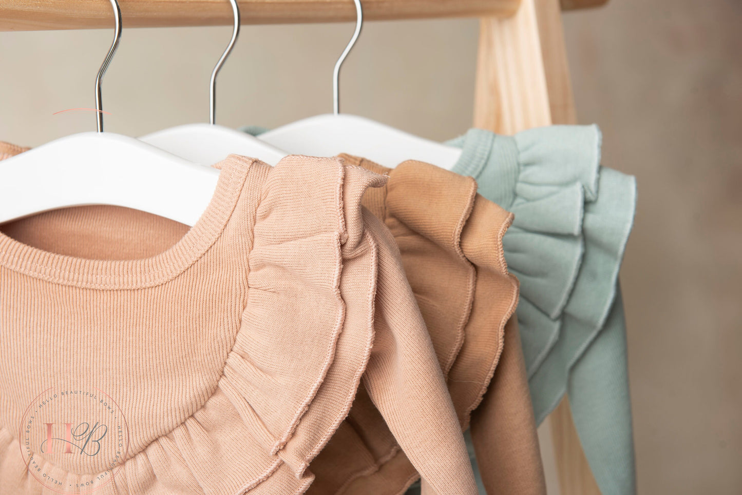 Boho frilly baby grow, organic natural cotton baby bodysuit, ribbed bodysuit, baby shower gift, 0-2 years