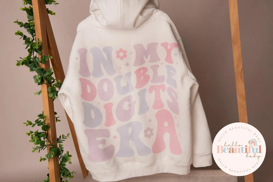 Birthday girl hoodie, birthday girl top, birthday era top, girls birthday outfit, 10th birthday era, personalised hoodie, double digits era