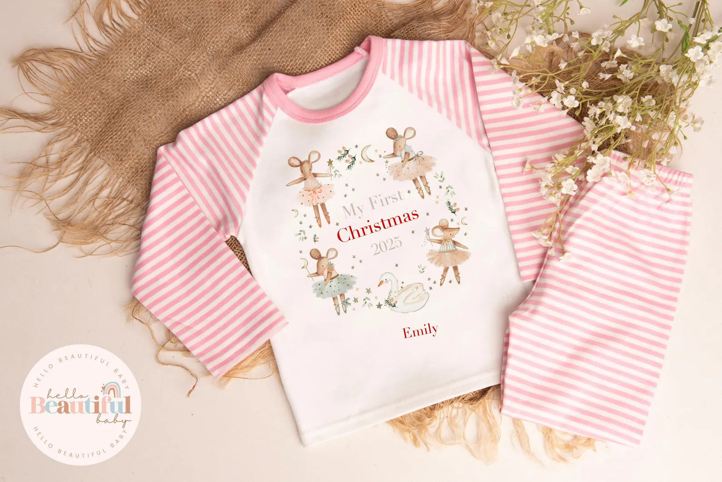 Girls personalised Christmas pyjamas
