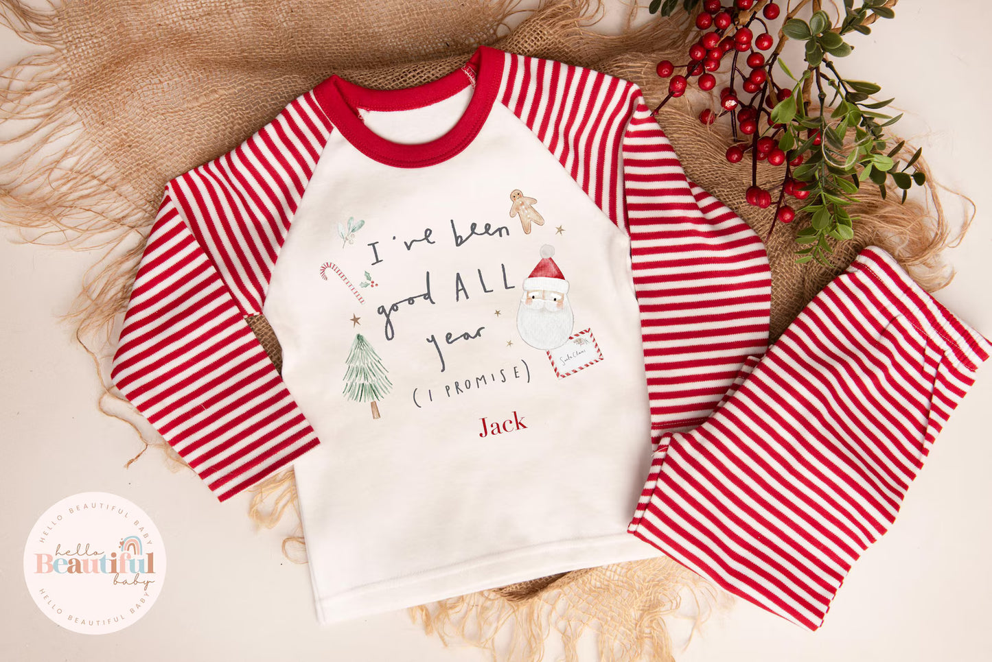 Kids personalised Christmas pyjamas