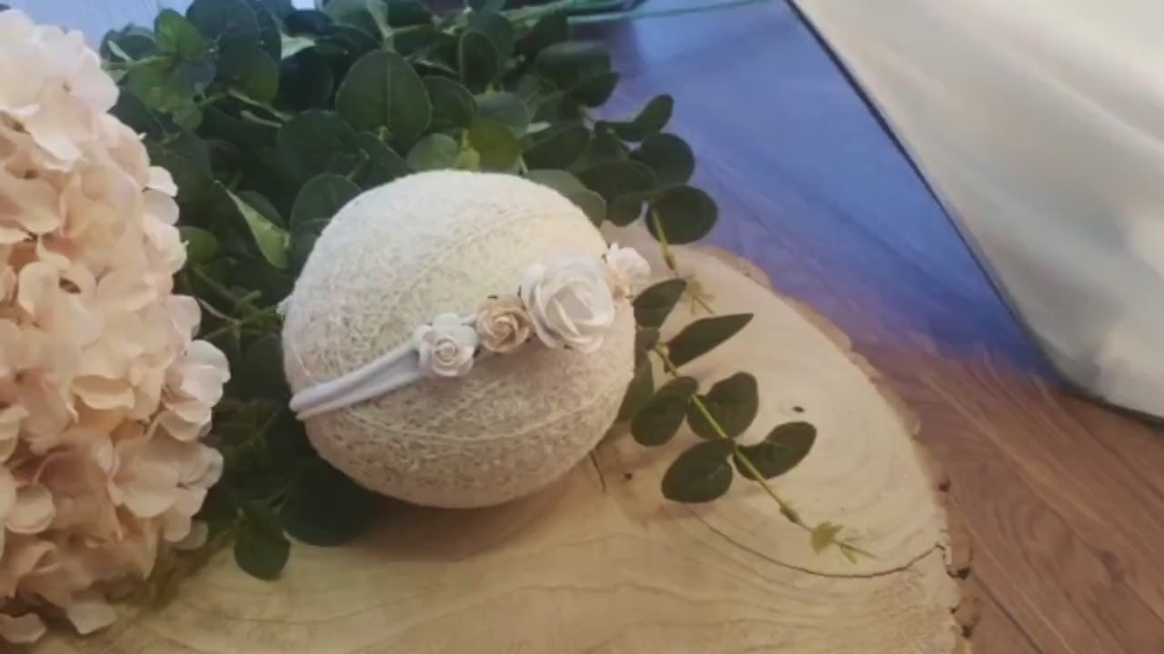 baby flower Headband, newborn headband, baby girl headband, baby shower gift, newborn gift, newborn prop, cake smash prop, baby headband