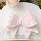 White and Pink polka dot bow, Hair Bows, Hair clips, Girls white and pink Polka dot Bow, Baby bow, Baby Headband, Girls Headband