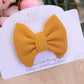 Mustard bullet fabric hair bow, hair bows, hair clip, girls clips, autumn hair clips