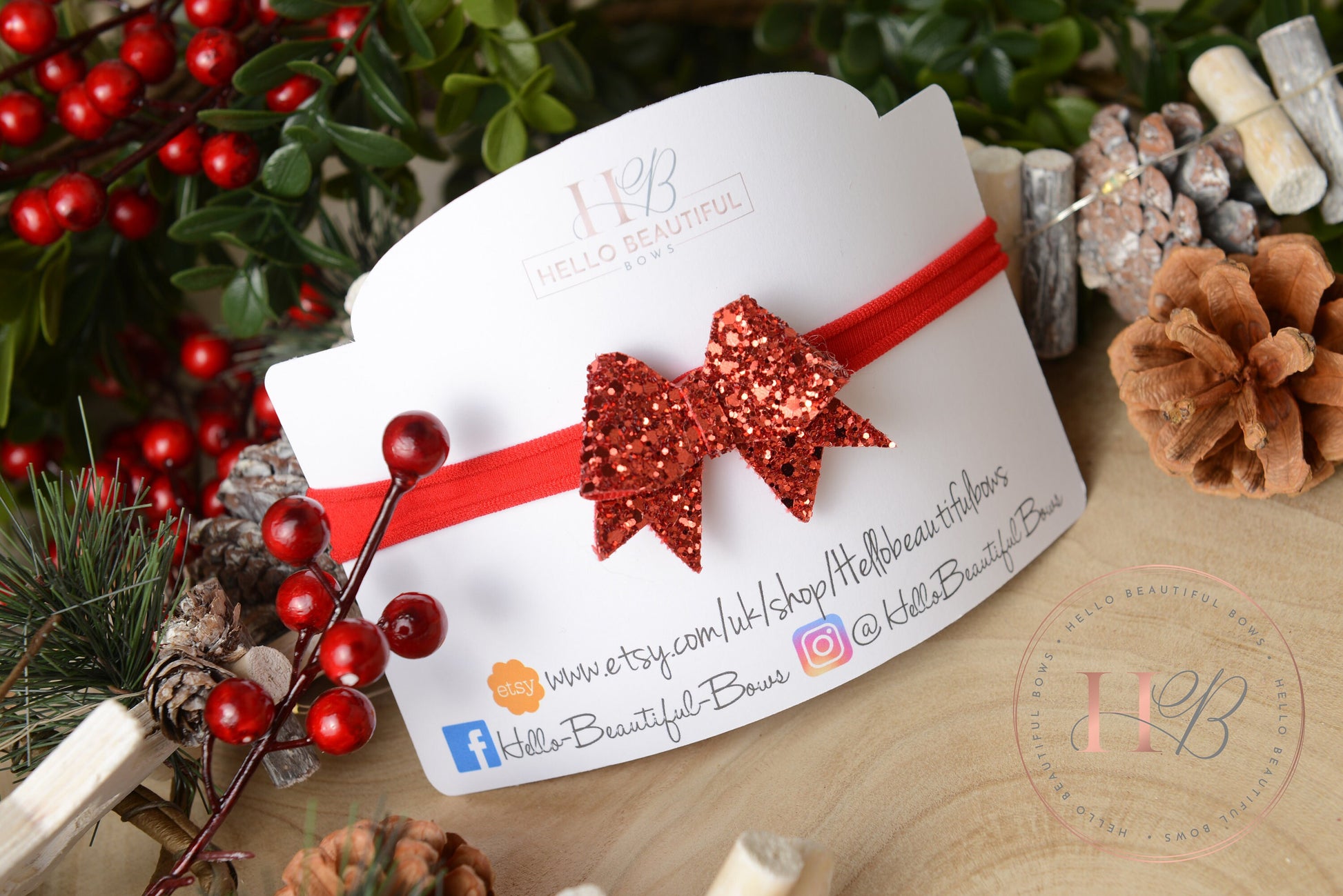 christmas baby headband, Red glitter headband, Red baby headband, newborn headband,