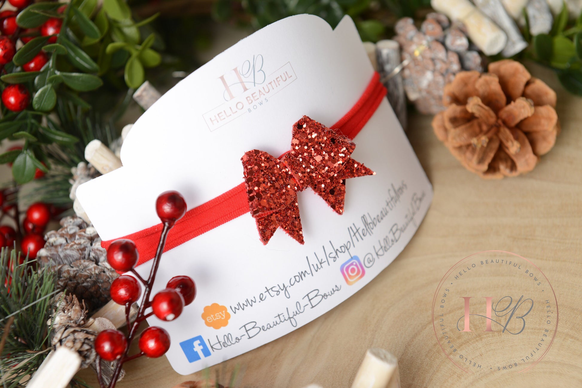 christmas baby headband, Red glitter headband, Red baby headband, newborn headband,