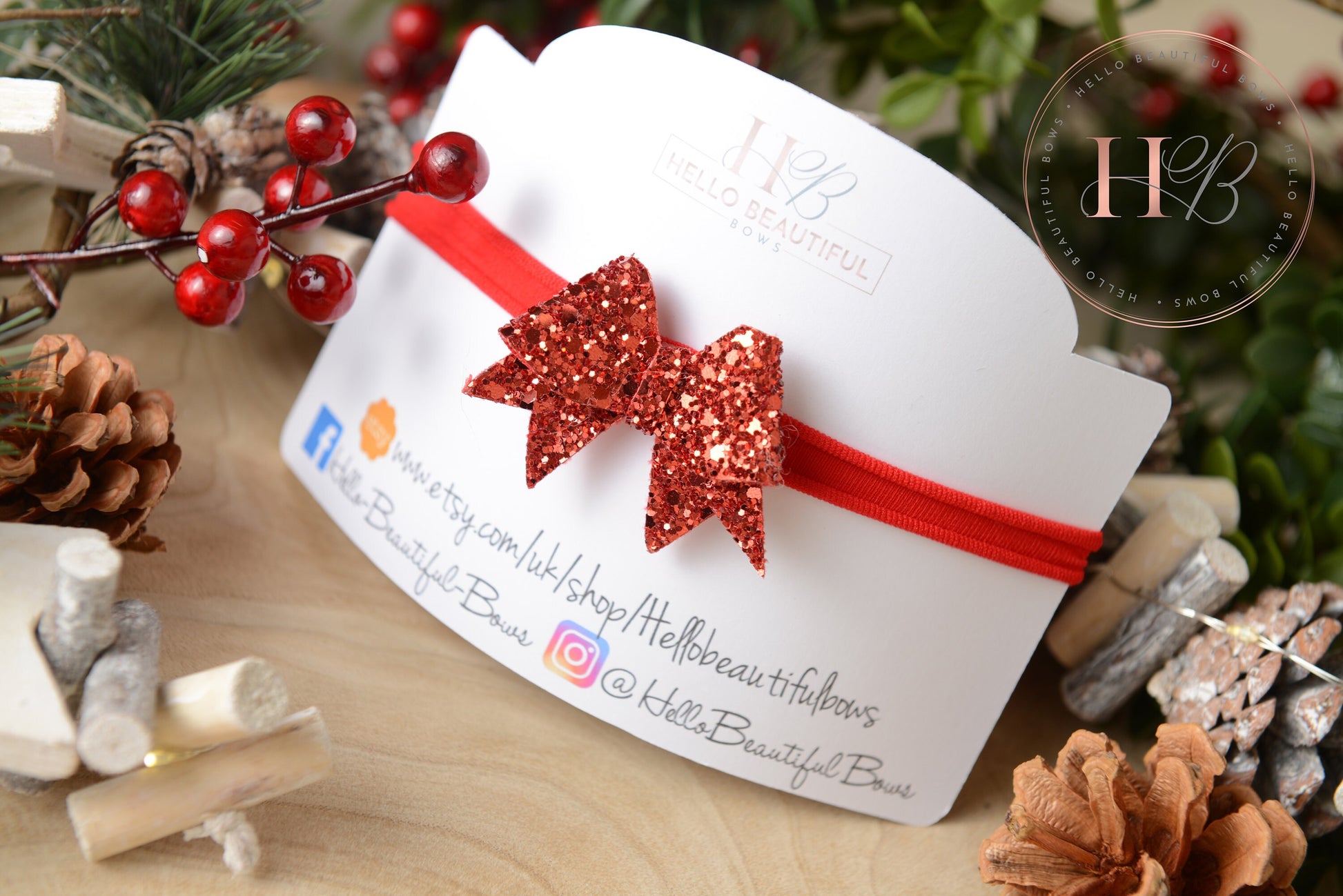 christmas baby headband, Red glitter headband, Red baby headband, newborn headband,
