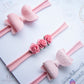 Baby headbands, baby girl headbands, spring headbands, baby bows, hair bows, baby girl gift, pink headbands