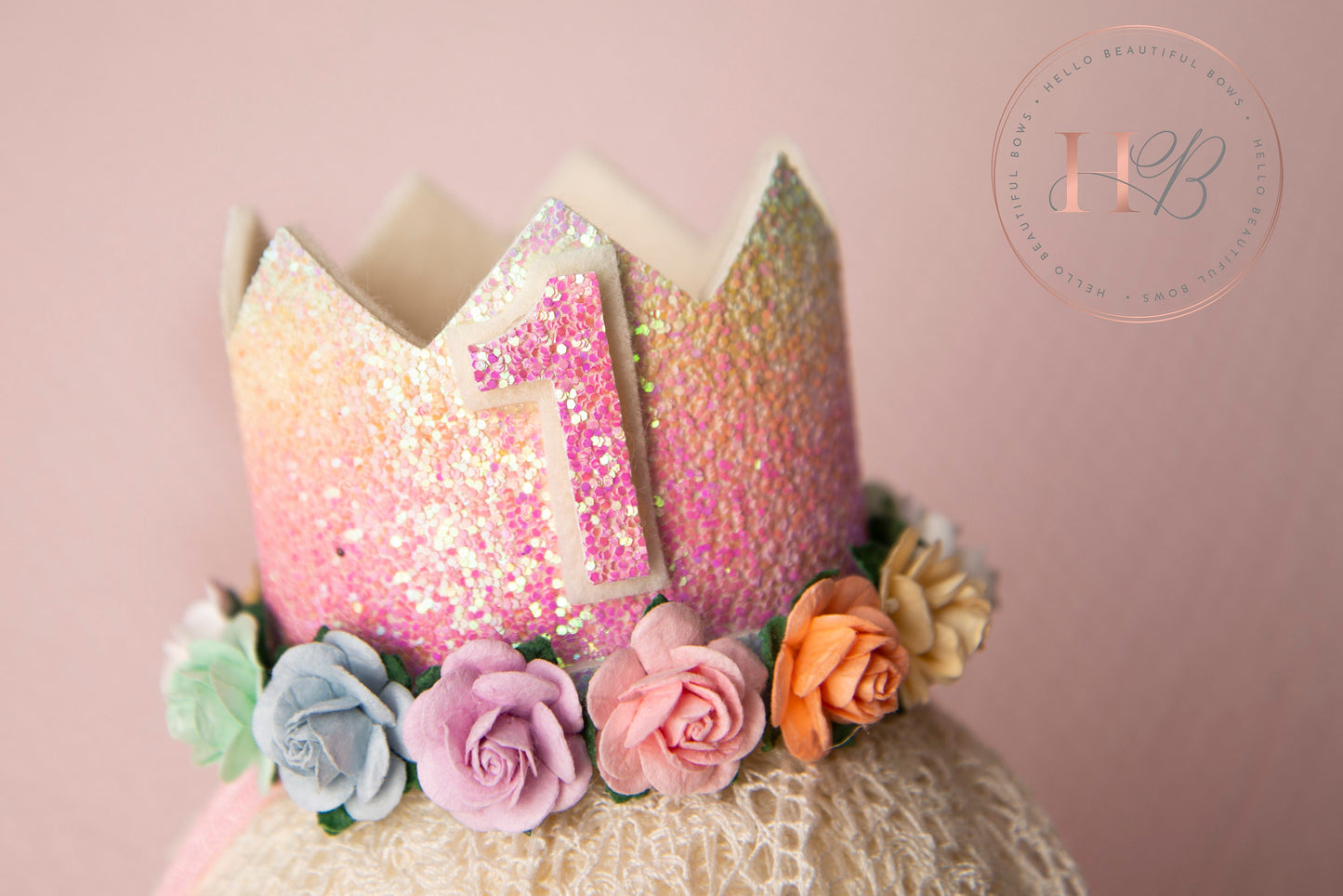 Rainbow birthday crown, 1st birthday crown, 2nd birthday crown, Cake smash crown, birthday crown, glitter birthday crown, rainbow baby gift