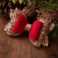 Christmas hair bows, girls hair bows, hair clips, baby headbands, red and gold hair bow, red glitter hair bow, hair clip, hair bow,