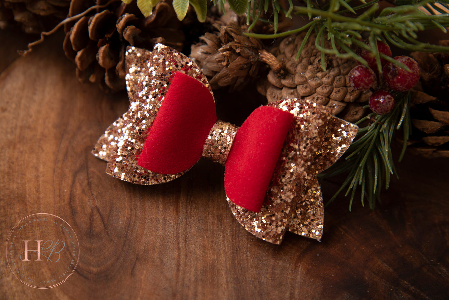 Christmas hair bows, girls hair bows, hair clips, baby headbands, red and gold hair bow, red glitter hair bow, hair clip, hair bow,