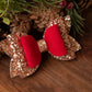 Christmas hair bows, girls hair bows, hair clips, baby headbands, red and gold hair bow, red glitter hair bow, hair clip, hair bow,