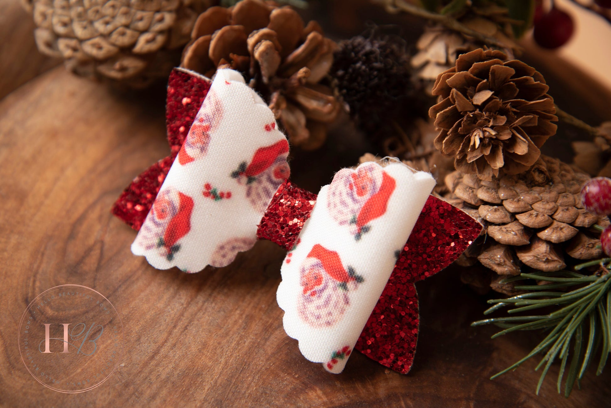 Christmas hair bows, girls hair bows, hair clips, baby headbands, Santa hair bow, christmas hair bows, hair clip, hair bows.