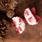 Christmas hair bows, girls hair bows, hair clips, baby headbands, Santa hair bow, red glitter hair bow, hair clip, hair bow,