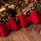 Christmas hair bows, girls hair bows, hair clips, baby headbands, Red velvet christmas hair bows, hair clip, hair bows, pig tail bows