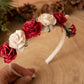 Girls flower headband, girls Alice headband flower headband, Christmas Headband, floral headband, flower girl headband, girls headbands