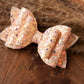 Autumn hair bows, girls hair bows, hair clips, baby headbands, peach glitter hair bow, hair clip, hair bow