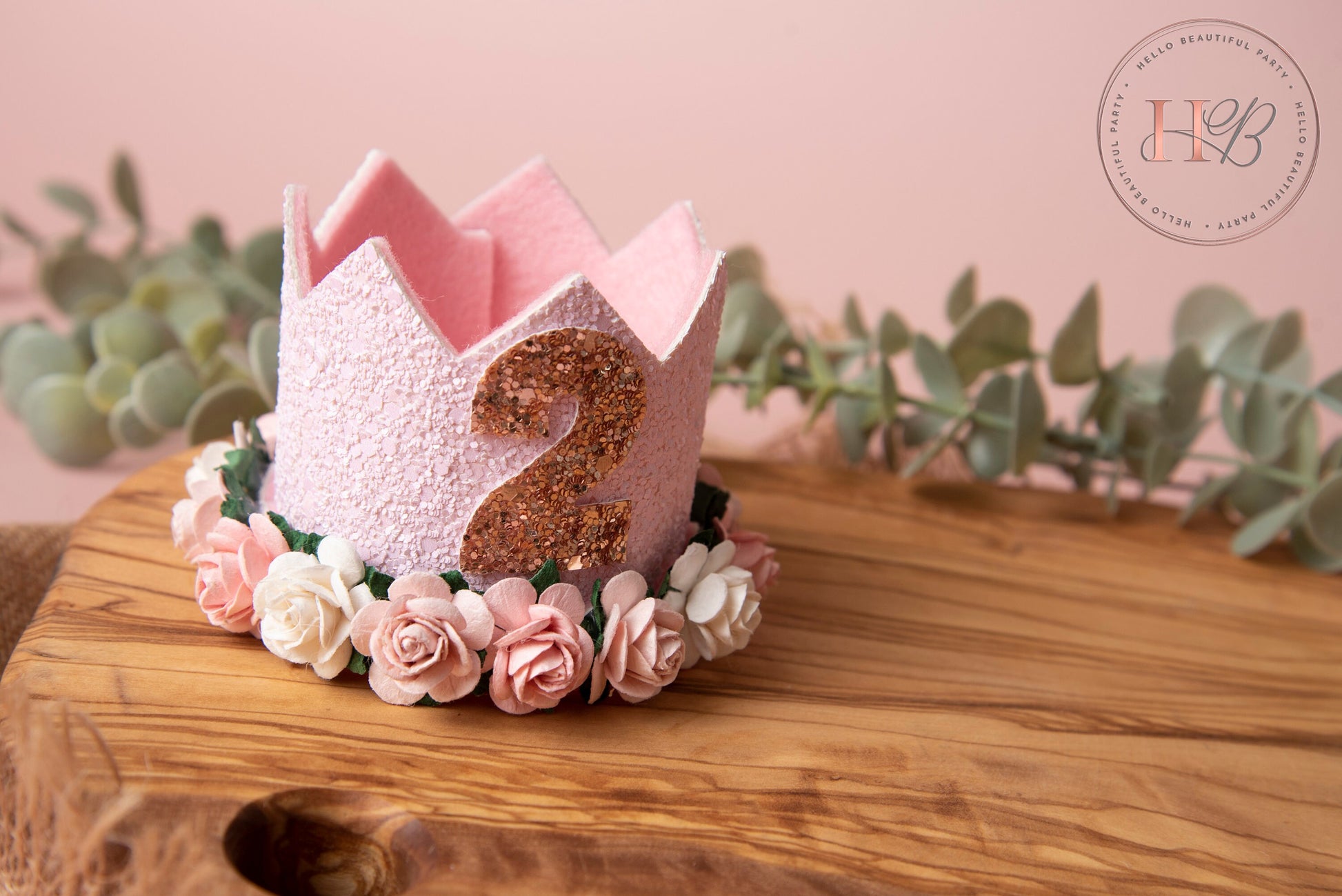 Pink birthday crown, 1st birthday crown, 2nd birthday crown, Cake smash crown, birthday crown, glitter birthday crown