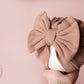 Baby turban, baby hat, baby accessory, baby shower gift, beige turban, baby bow turban, autumn turban, ribbed turban