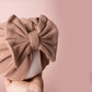 Baby turban, baby hat, baby accessory, baby shower gift, beige turban, baby bow turban, autumn turban, ribbed turban