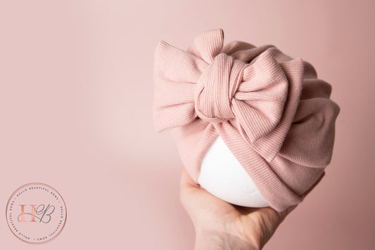 Baby turban, baby hat, baby accessory, baby shower gift, pink turban, baby bow turban, summer turban, ribbed turban