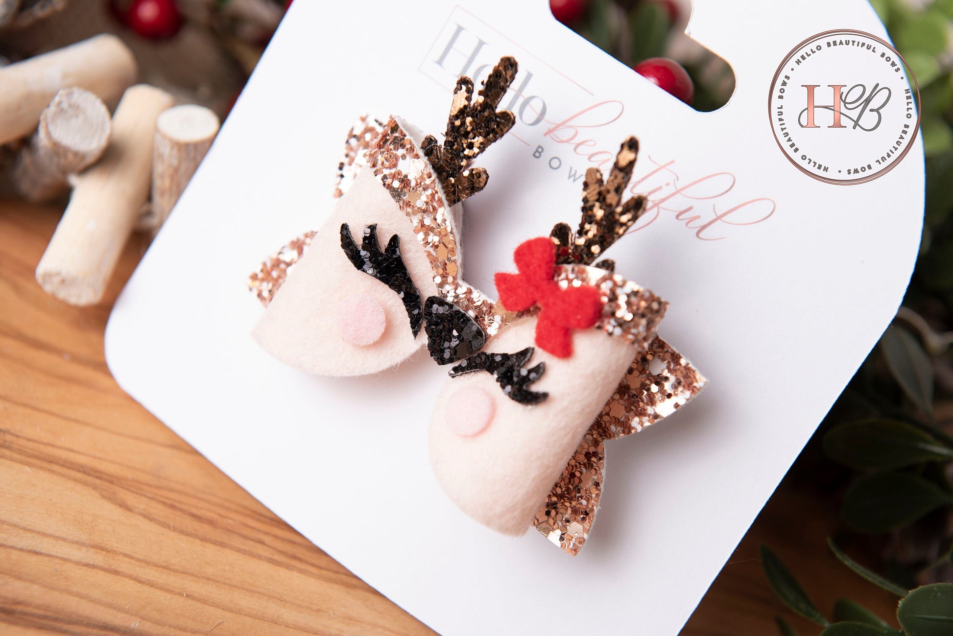 Christmas hair bows, girls hair bows, hair clips, baby headbands, Reindeer hair bow,, christmas hair bows, hair clip, hair bows.