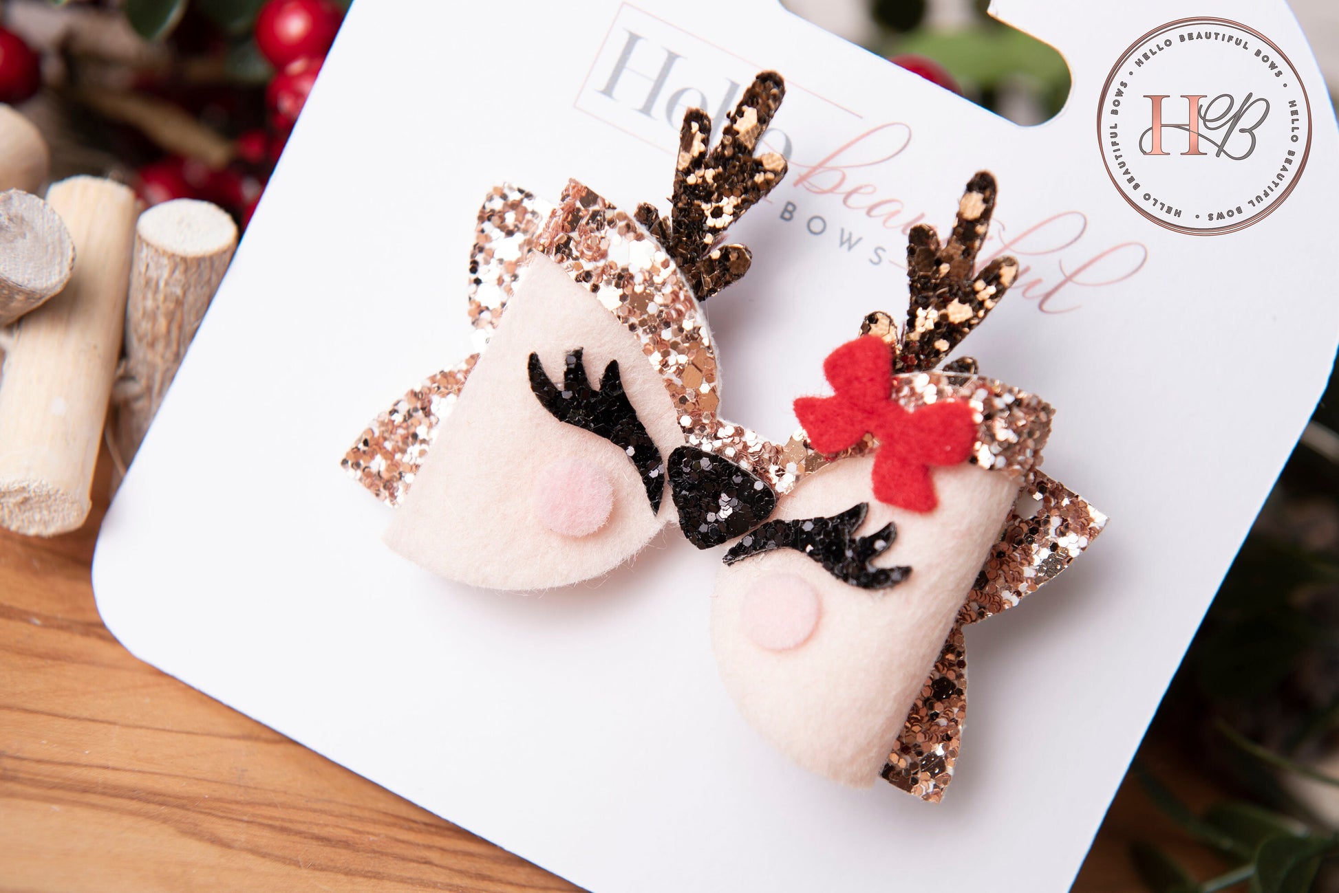 Christmas hair bows, girls hair bows, hair clips, baby headbands, Reindeer hair bow,, christmas hair bows, hair clip, hair bows.