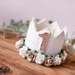 White birthday crown, 1st birthday crown, 2nd, 3rd, birthday crown, Cake smash crown, party hat, first birthday girl,