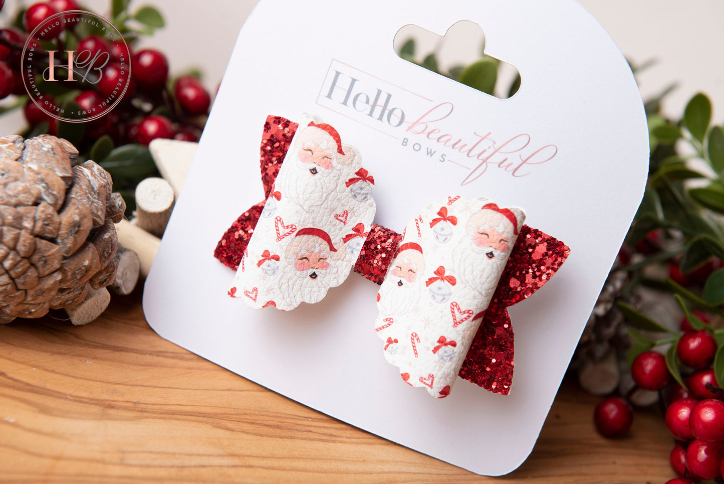 Christmas hair bows, girls hair bows, hair clips, baby headbands, Santa hair bow, christmas hair bows, hair bows for girls