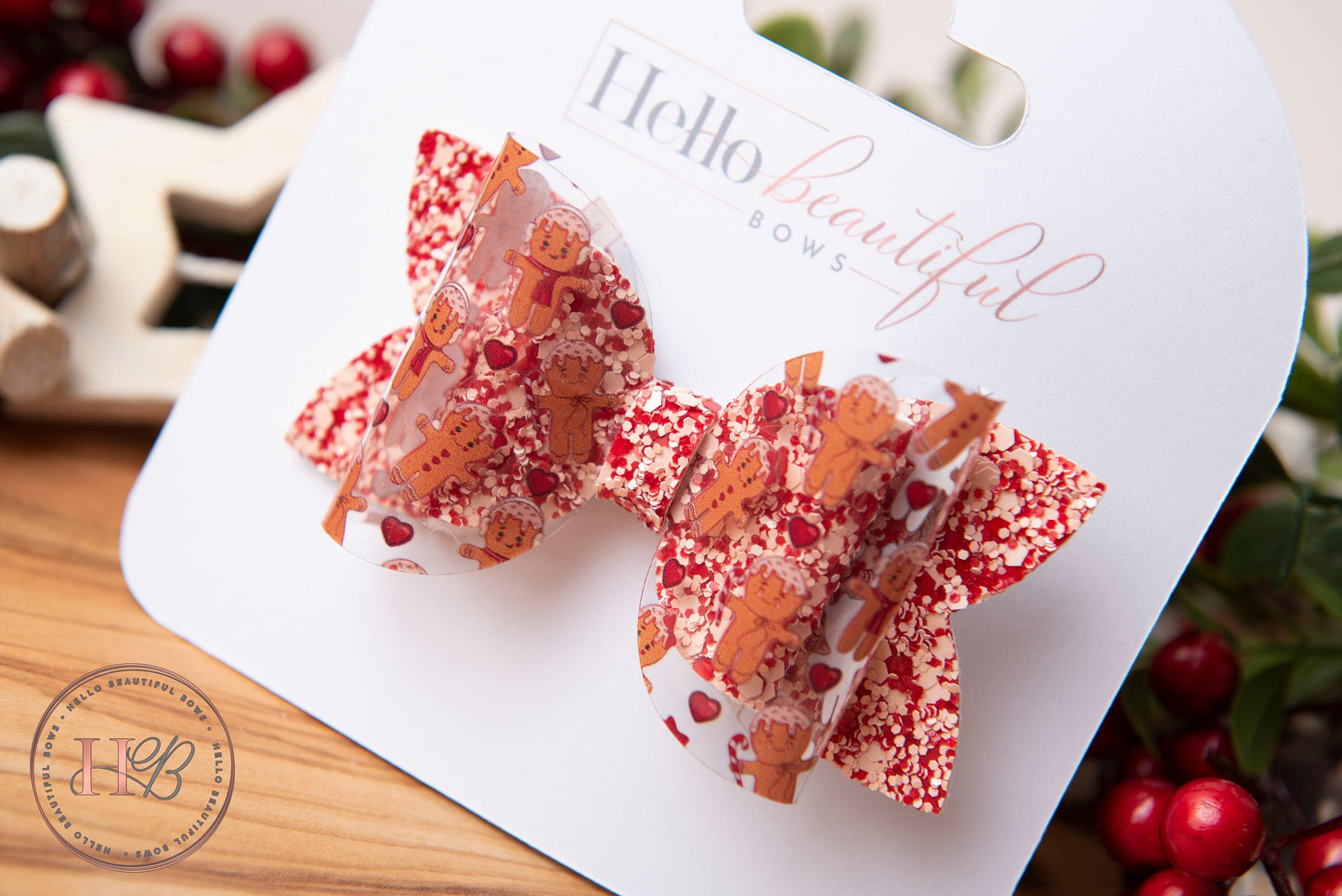 Christmas hair bows, girls hair bows, hair clips, red hair bows, gingerbread hair bow, christmas hair bows, hair clip, hair bows for girls