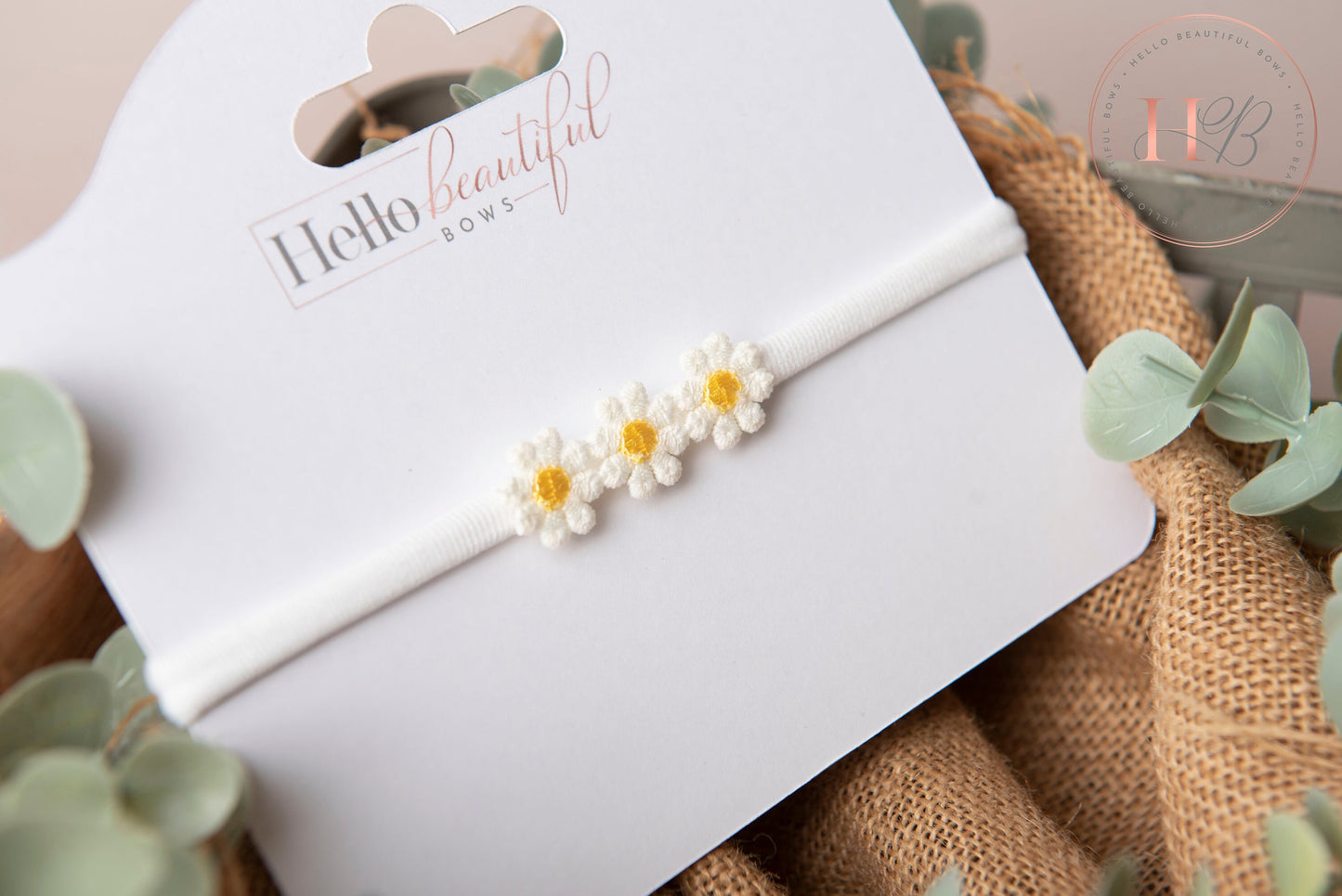 Baby girl headband, baby flower headband, summer headband, daisy headband, newborn headband