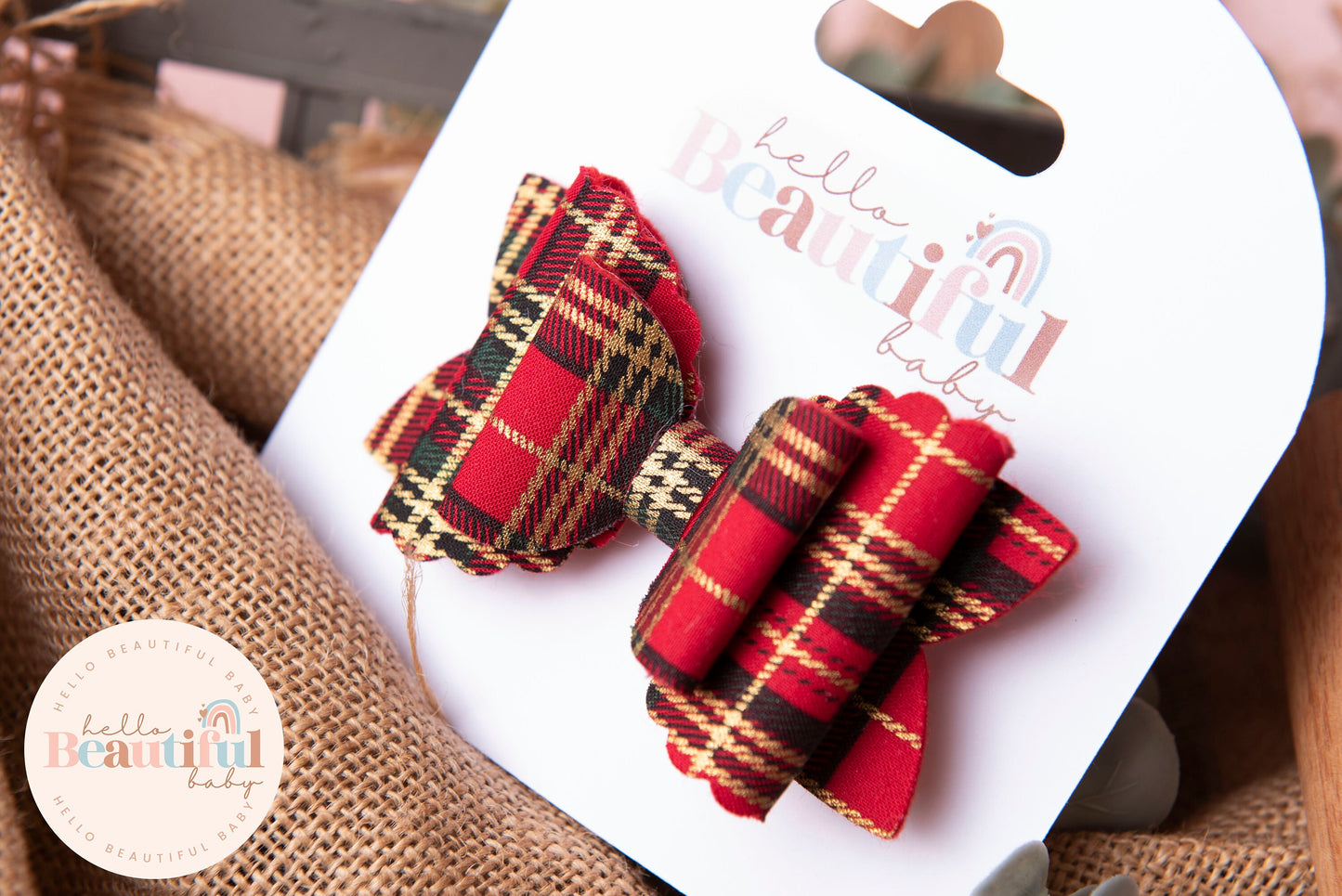 Girls Christmas hair bows, girls hair bows, hair clips, baby headbands, tartan hair bows, christmas hair bows, hair clip,