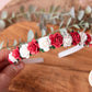 Girls flower Alice headband red Christmas headband floral flower girl headband
