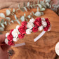 Girls flower Alice headband red Christmas headband floral flower girl wedding headband