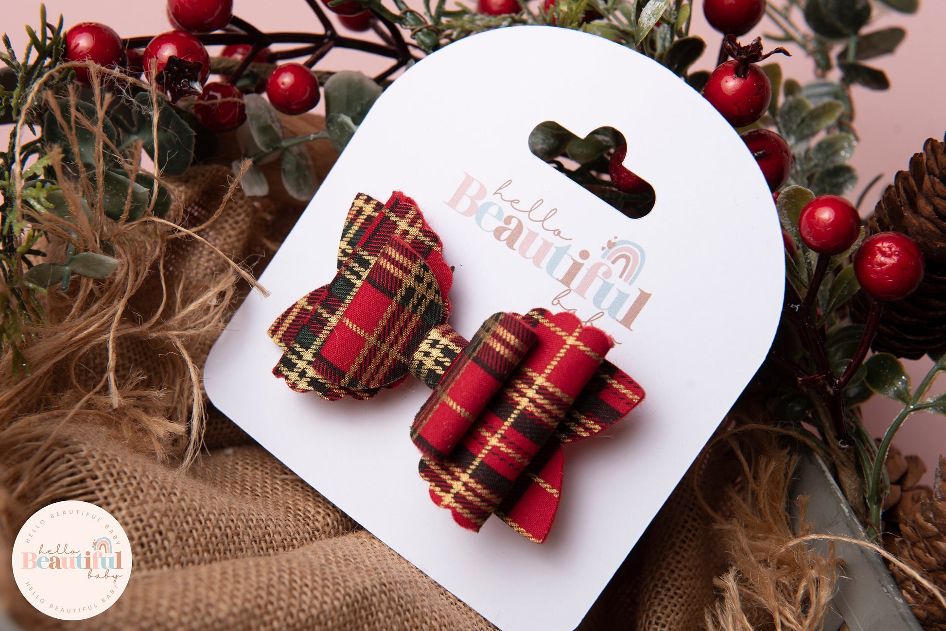 Christmas hair bows, girls hair bows, hair clips, baby headbands, tartan hair bow, christmas hair bows, hair clip, hair bows for girls