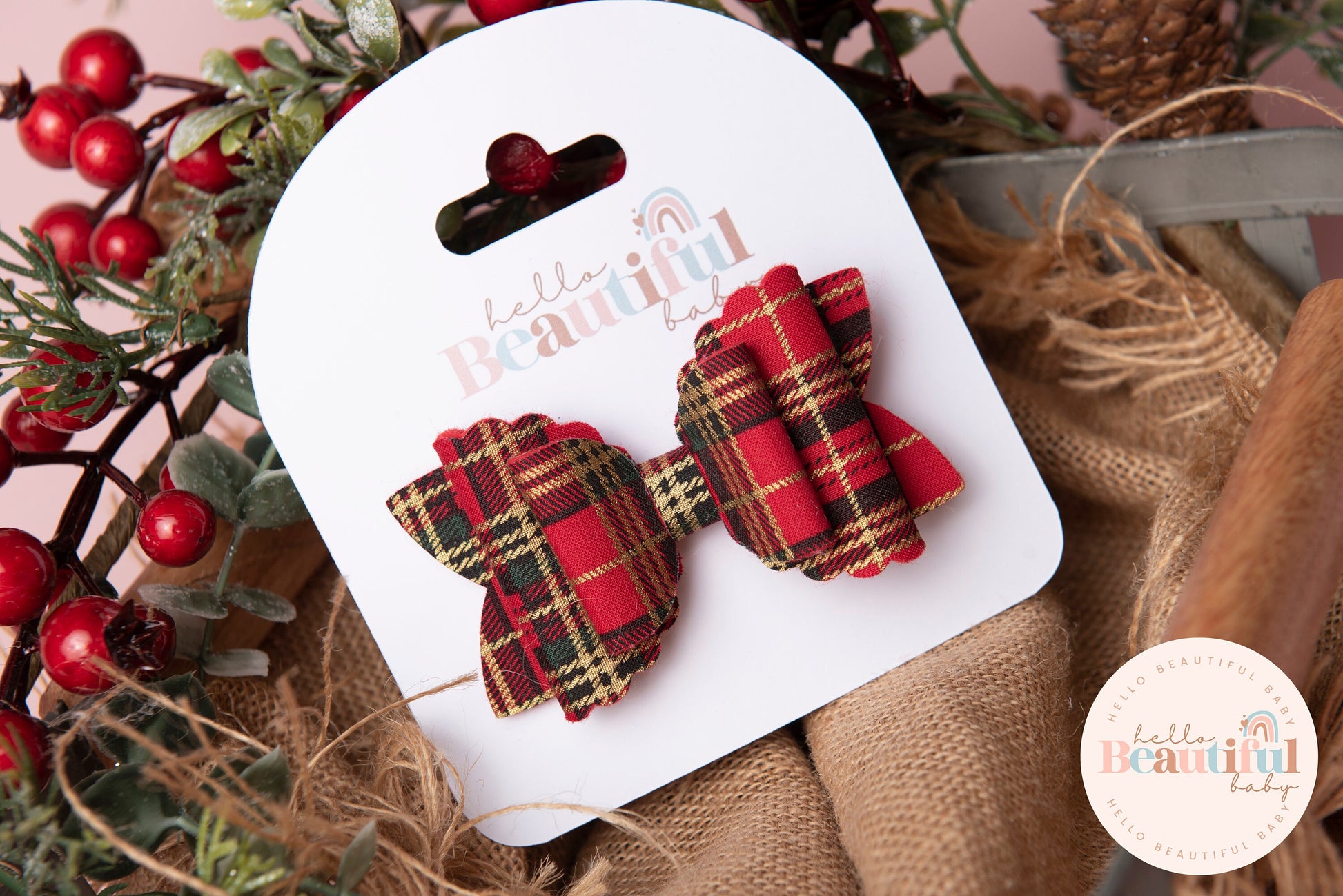 Christmas hair bows, girls hair bows, hair clips, baby headbands, tartan hair bow, christmas hair bows, hair clip, hair bows for girls